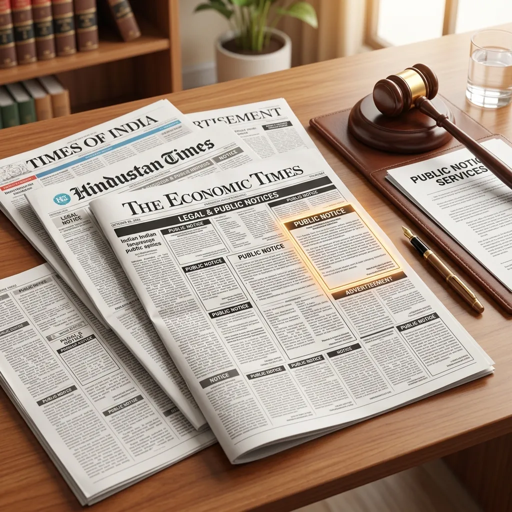 Sample public notice advertisement published in a newspaper classified section