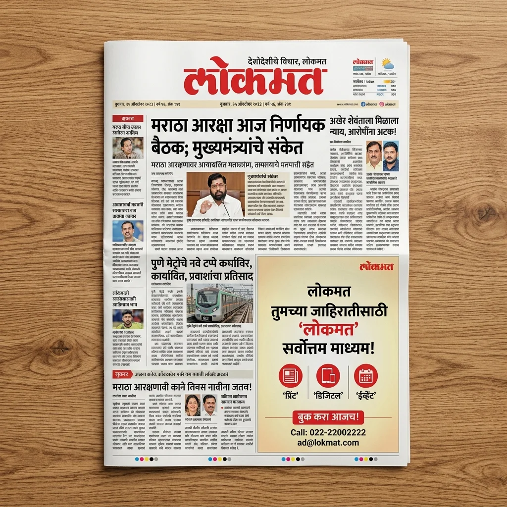 Lokmat Marathi Newspaper Advertisement Booking