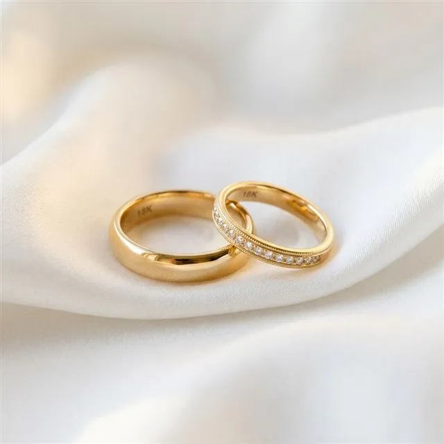 Golden wedding rings on a newspaper - marriage bureau advertising